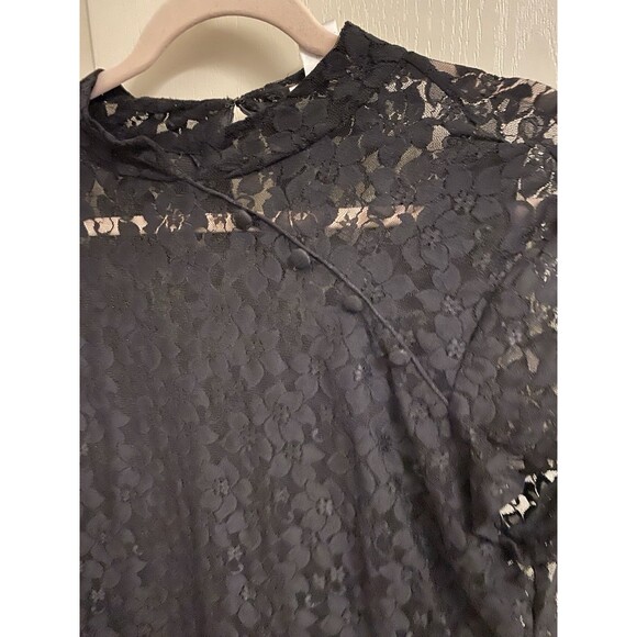 Worthington Lined Lace Black Dress Womens Size 14 MIDI - Picture 2 of 5